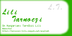 lili tarnoczi business card
